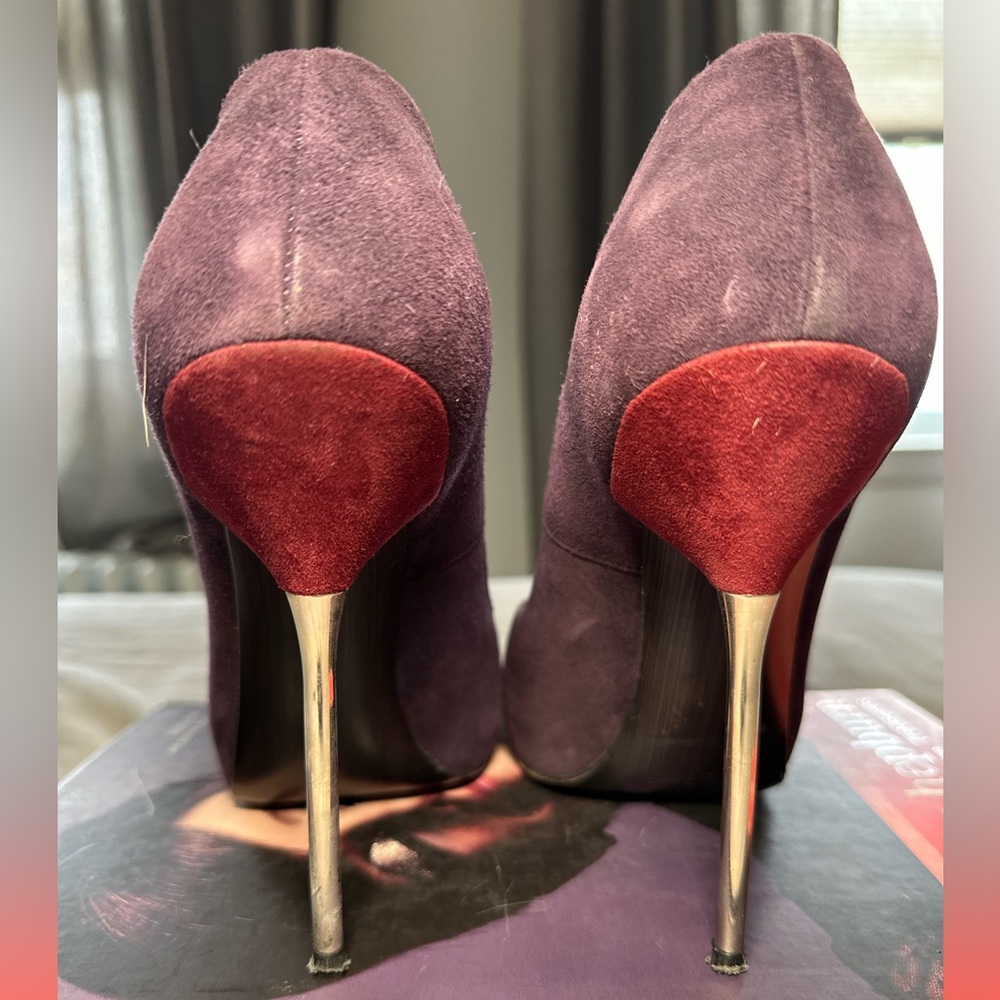 Stuart Weitzman Suede Peep Toe - image 2